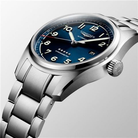 Longines - Spirit S.Steel Auto. Watch w/Blue Dial S. Steel Strap 40mm L38104939