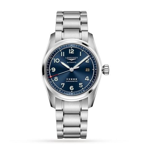 Longines - Spirit S.Steel Auto. Watch w/Blue Dial S. Steel Strap 40mm L38104939