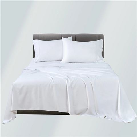 Bianca - Rosebank Mega 500tc Bamboo/Cotton Sateen King Sheet Set White