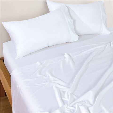 Bianca - Rosebank 500TC Bamboo/Cotton Sateen King Pillowcase Set 2pce White