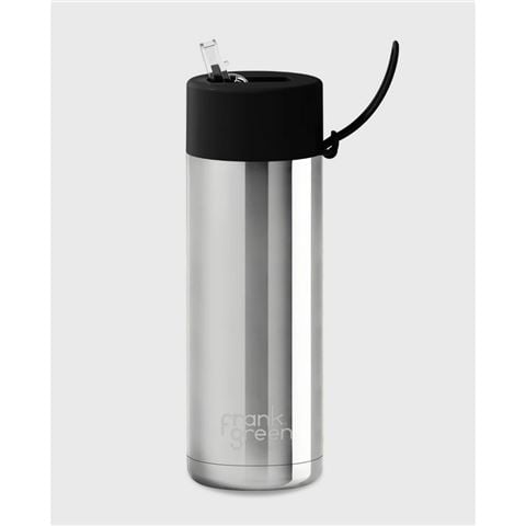 Frank Green - Limited. Ed S/S Ceramic Bottle w/Straw Lid Silver/Midnight 595ml