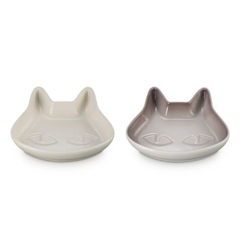 Le Creuset - Cat Dessert Plate Set Brioche & Nutmeg 14cm 2pce