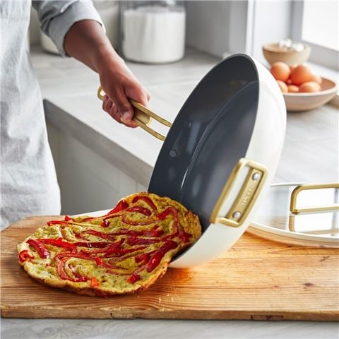 Greenpan - Stanley Tucci Ceramic Nonstick Covered Frypan Carrara White 30cm