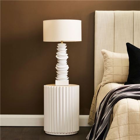 Cafe Lighting - Mendoza Table Lamp White Base w/White Shade