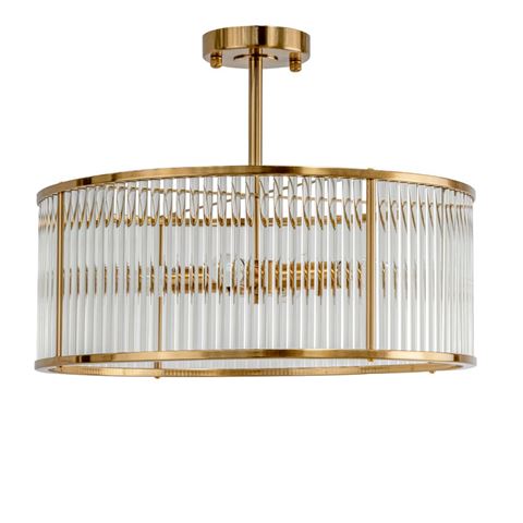 Cafe Lighting Farrah Flush Mount Light Fitting Brass - Peter's of Kensington
