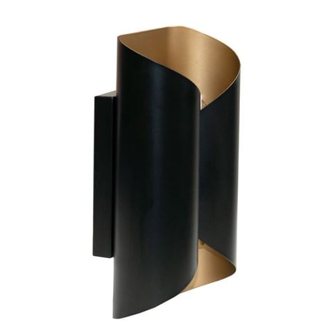 Cafe Lighting - Colbert Wall Sconce Light Black/Gold Short