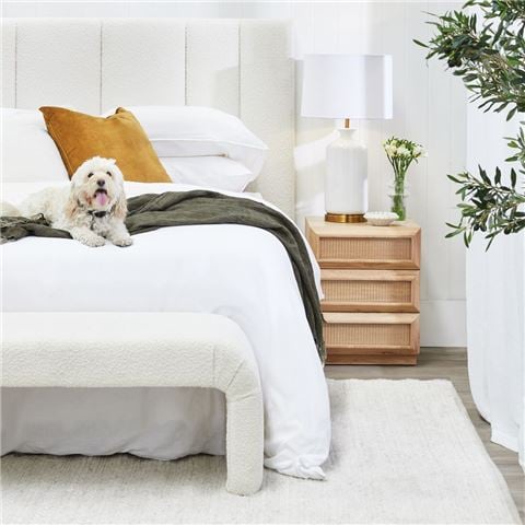 Cafe Lighting Soho Bedhead Boucle White King - Peter's of Kensington
