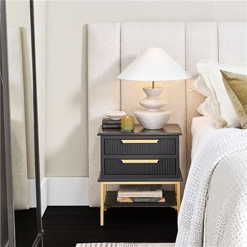 Cafe Lighting Aimee Bedside Table Black Small - Peter's of Kensington
