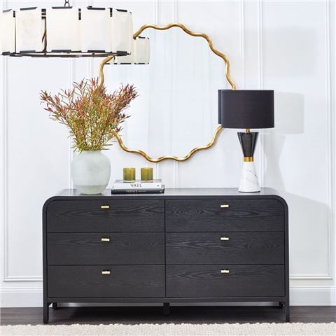 Cafe Lighting Chisholm 6 Drawer Chest Black - Peter's of Kensington