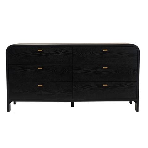 Cafe Lighting Chisholm 6 Drawer Chest Black - Peter's of Kensington