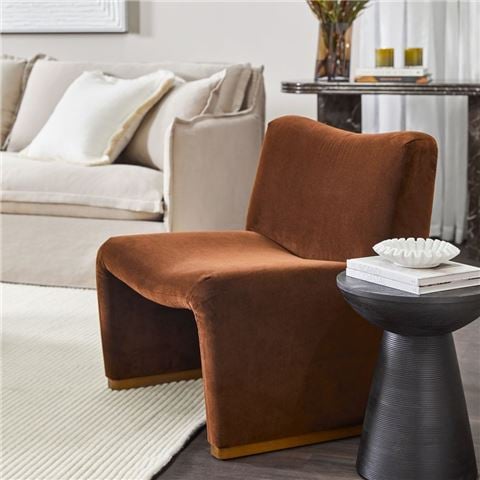 Cafe Lighting Beau Occasional Chair Dark Chocolate Velvet - Peter's of Kensington