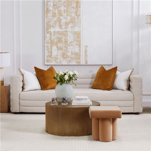 Cafe Lighting - Colorado 3 Seater Sofa Natural Linen