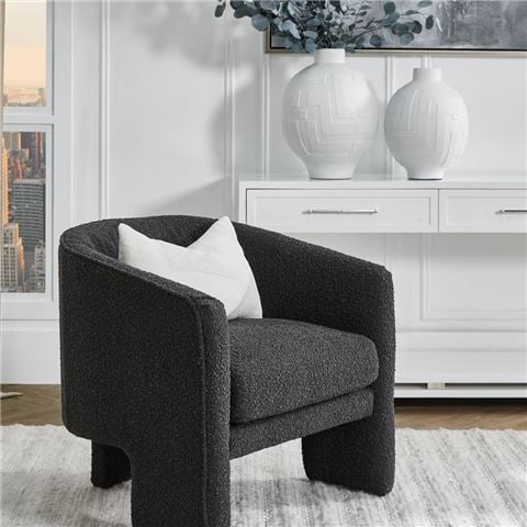 Cafe Lighting Kylie Armchair Black Onyx Boucle - Peter's of Kensington