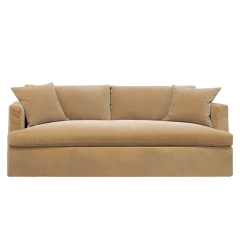 Cafe Lighting Birkshire 3 Seater Slip Cover Sofa Ochre Velvet - Peter's of Kensington
