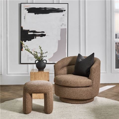 Cafe Lighting Holly Swivel Armchair Cocoa Mocha - Peter's of Kensington