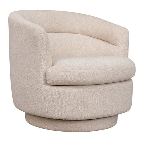 Cafe Lighting Holly Swivel Armchair Natural Boucle - Peter's of Kensington