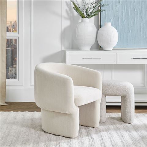 Cafe Lighting Avenue Arm Chair Natural Chenille - Peter's of Kensington