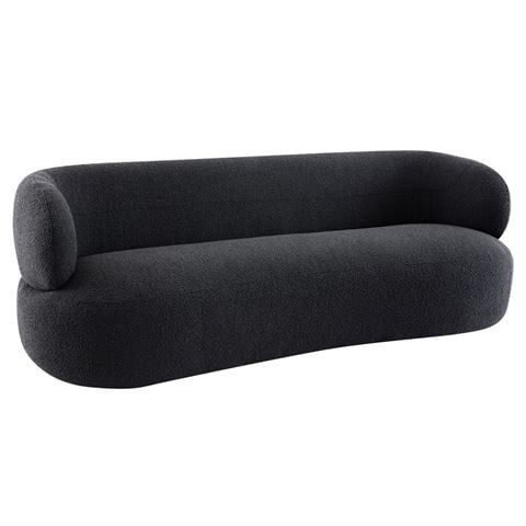 Cafe Lighting - Greenwich 3 Seater Sofa Black Onyx Boucle