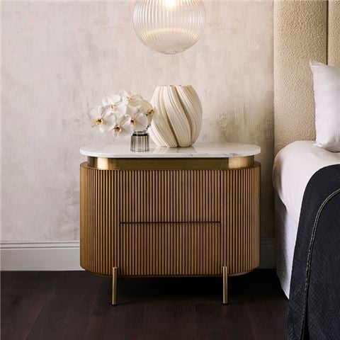 Cafe Lighting - Demarco Bedside Table Antique Gold