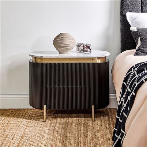 Cafe Lighting - Demarco Bedside Table Black