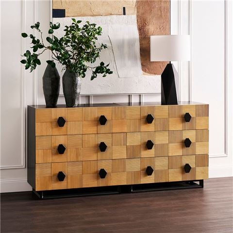 Cafe Lighting - Alton 3 Drawer Chest  Natural and Black