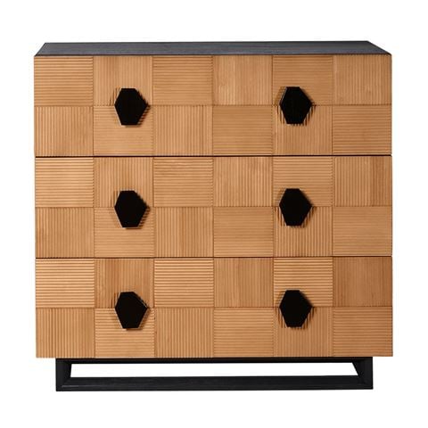 Cafe Lighting - Alton 3 Drawer Chest  Natural and Black