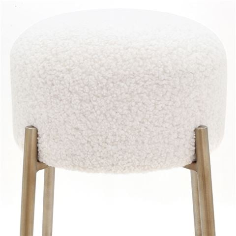Cafe Lighting Nino Kitchen Stool White Boucle - Peter's of Kensington