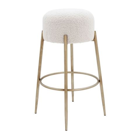 Cafe Lighting Nino Kitchen Stool White Boucle - Peter's of Kensington