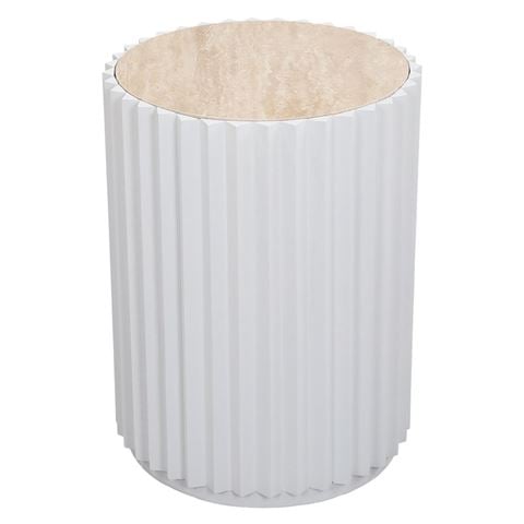 Cafe Lighting Carter Travertine Side Table White - Peter's of Kensington