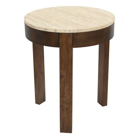 Cafe Lighting - Oliver Travertine Side Table Large Brown