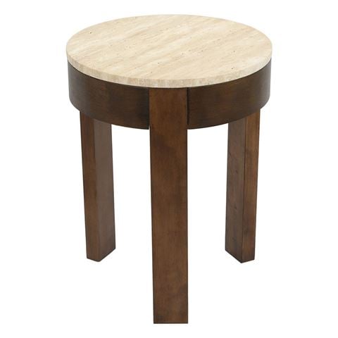 Cafe Lighting - Oliver Travertine Side Table Small Brown
