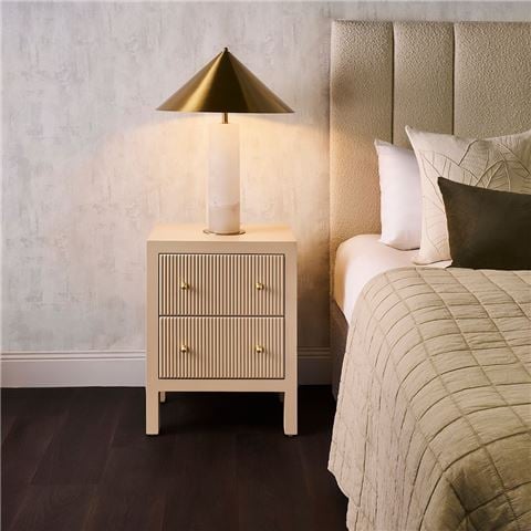 Cafe Lighting Ariana Bedside Table Beige Small - Peter's of Kensington