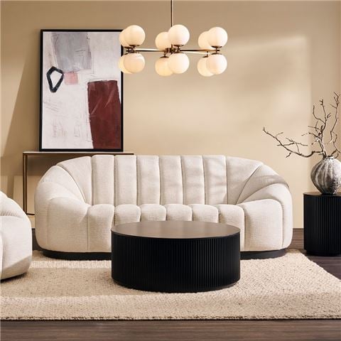 Cafe Lighting - Avalon 2.5 Seater Sofa Cream Chenille