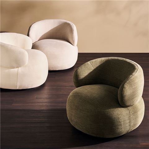 Cafe Lighting - Greenwich Occasional Chair Ivory Chenille