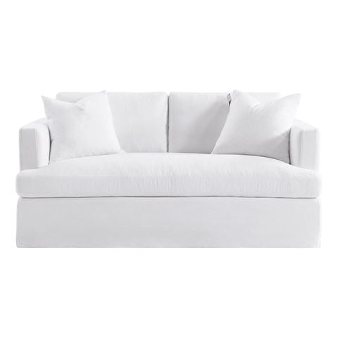 Cafe Lighting - Birkshire 2 Seater Slip Cover Sofa White Linen