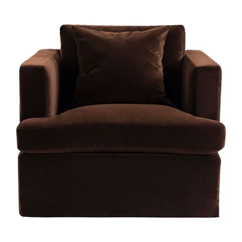 Cafe Lighting - Birkshire Slip Cover Arm Chair Dark Chocolat