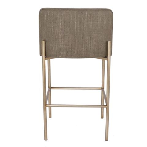 Cafe Lighting Leon Kitchen Stool Chocolate Linen - Peter's of Kensington