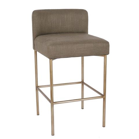 Cafe Lighting Leon Kitchen Stool Chocolate Linen - Peter's of Kensington