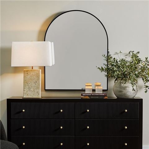 Cafe Lighting - Archibald Wall Mirror Black