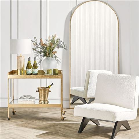 Cafe Lighting Archibald Floor Mirror Gold Leaf - Peter's of Kensington