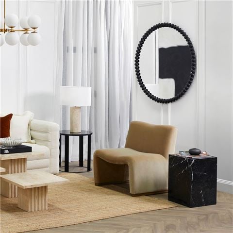 Cafe Lighting Esme Round Wall Mirror Black - Peter's of Kensington