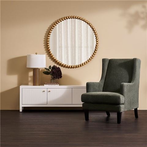 Cafe Lighting Esme Round Wall Mirror Gold Leaf - Peter's of Kensington