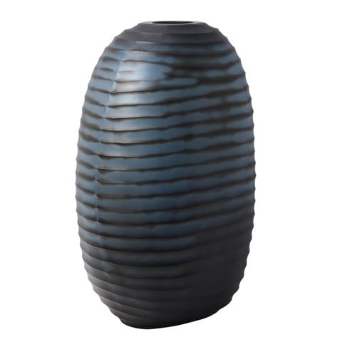 Cafe Lighting - Elodie Organic Vase Blue/Black Large
