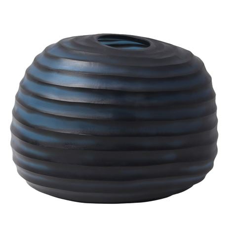 Cafe Lighting - Elodie Organic Vase Blue/Black Low Medium