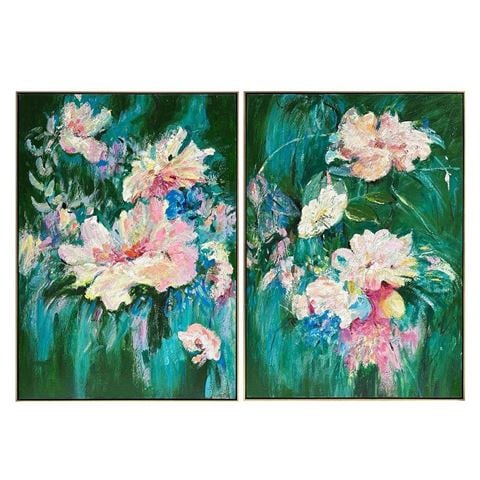 Cafe Lighting - Blooming Set of Two Oil On Canvas Painting