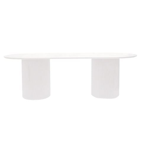 Cafe Lighting - Arlo Oval Dining Table White 2.4m