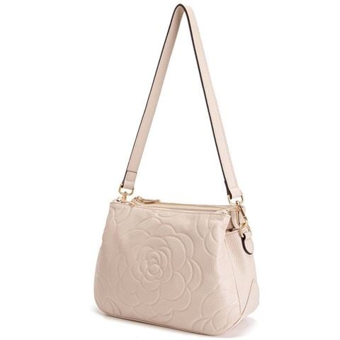 Serenade Leather - Rosie 3 Compartment Leather Crossbody Bag Ivory