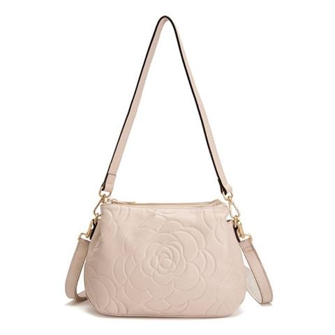 Serenade Leather - Rosie 3 Compartment Leather Crossbody Bag Ivory