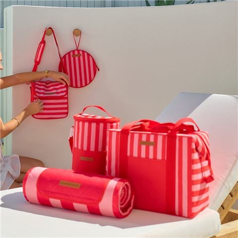 A.Trends - Red Stripe Picnic Box Cooler Bag