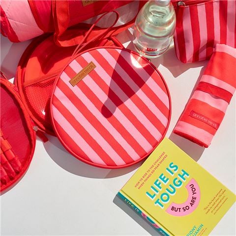 A.Trends - Red Stripe Picnic Round Plate Set 9pce